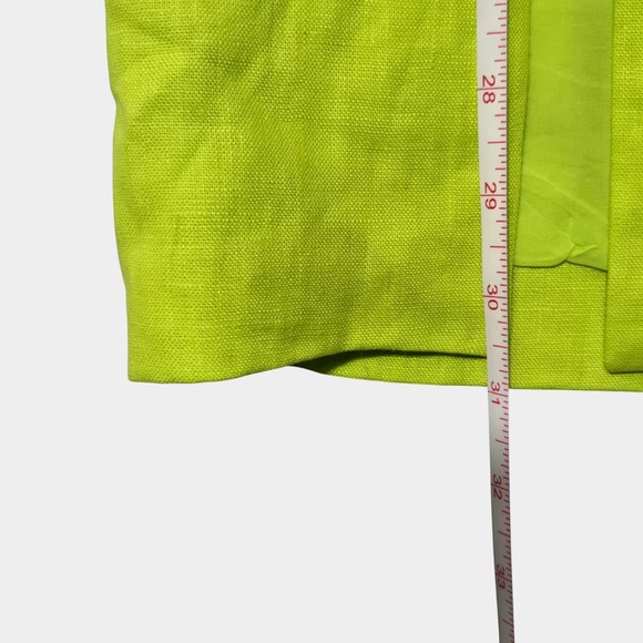 FARM Rio Lime Leaf Midi Skirt Linen Green S Tropical Vacation Resortwear NWT - Picture 8 of 12